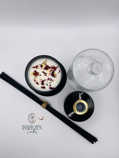 top view of candle and diffuser set